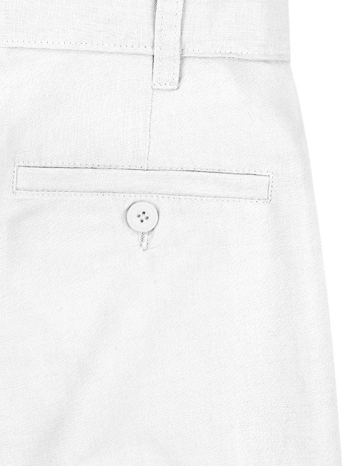 Safari White Cotton Linen Shorts - Click Image to Close