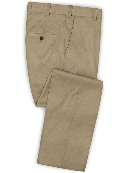 Scabal Boston Khaki Wool Pants