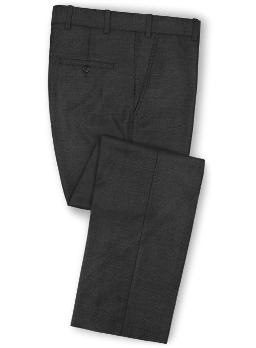 Scabal Carbon Black Wool Pants