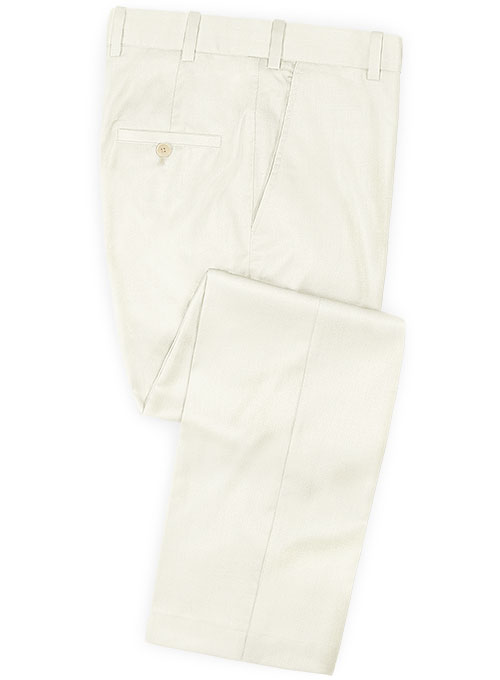 Scabal Ivory Wool Pants