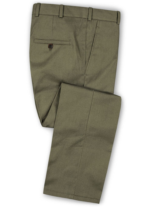 Scabal Olive Wool Pants