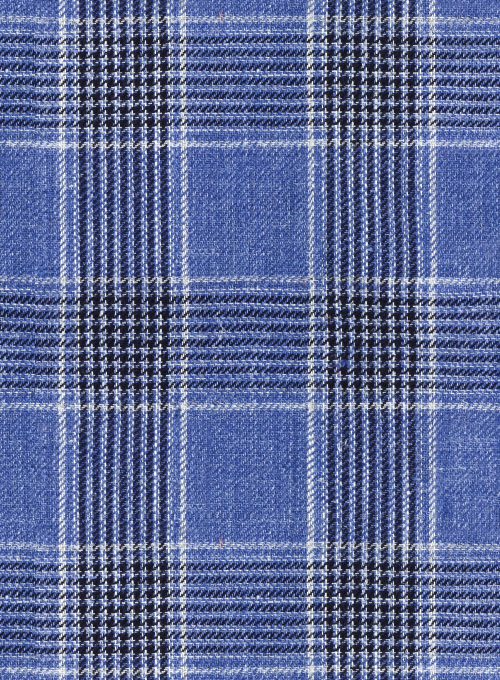 Solbiati Blue Checks Linen Pants