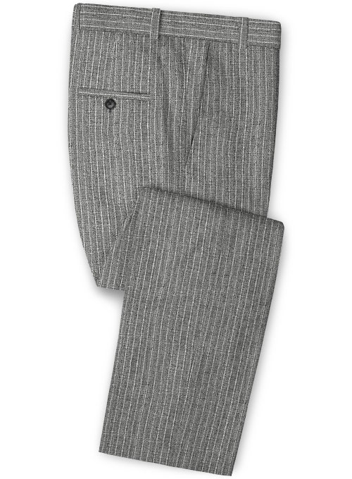 Solbiati Gray Stripes Linen Pants