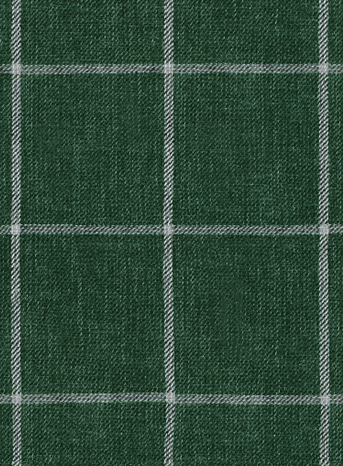 Solbiati Green Windowpane Linen Pants - Click Image to Close