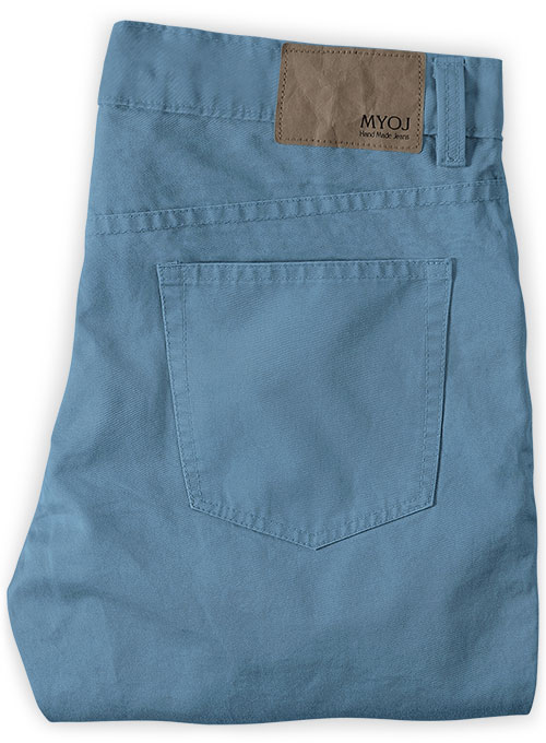 Stretch Summer Weight Saga Blue Chino Jeans - Click Image to Close