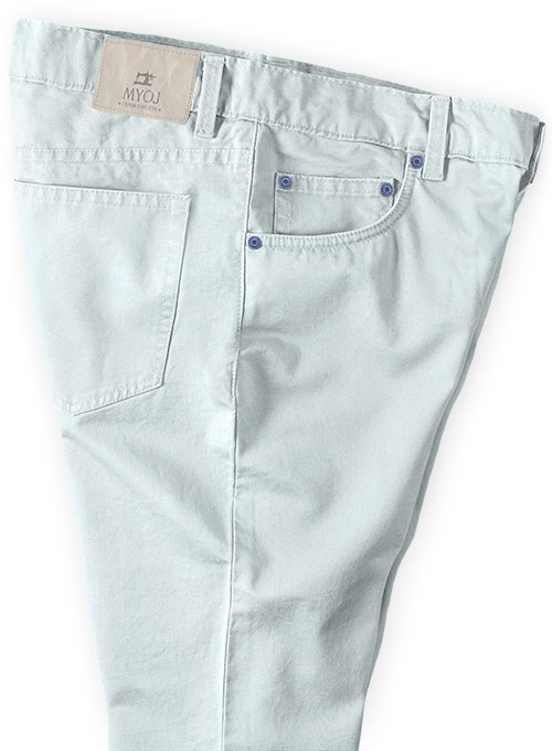 Stretch Summer Weight Sky Blue Chino Jeans - Click Image to Close