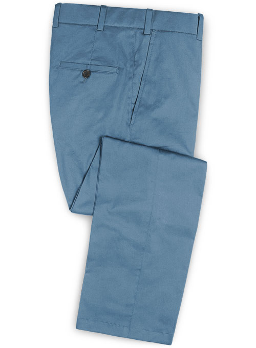 Stretch Summer Weight Saga Blue Chino Pants