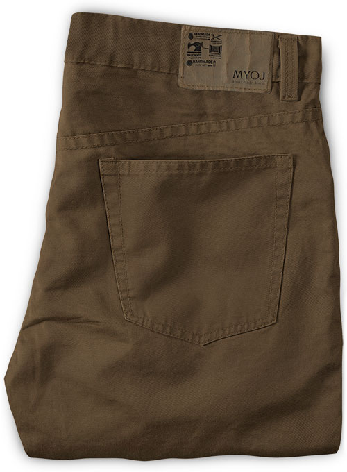 Stretch Summer Weight Brown Chino Jeans - Click Image to Close