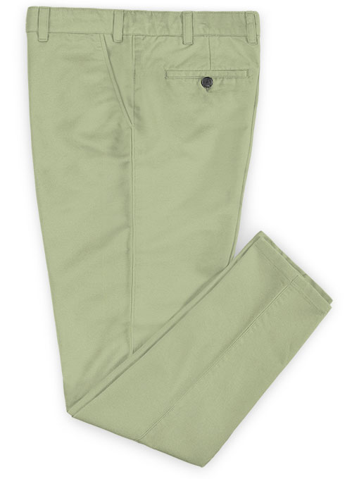 Stretch Summer Weight River Green Chino Pants - Click Image to Close