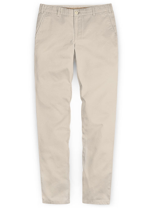 Beige Stretch Chino Pants