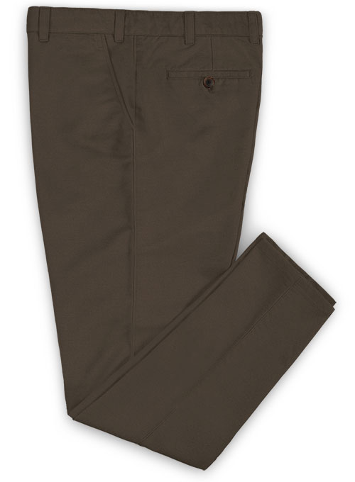 Dark Brown Stretch Chino Pants - Click Image to Close