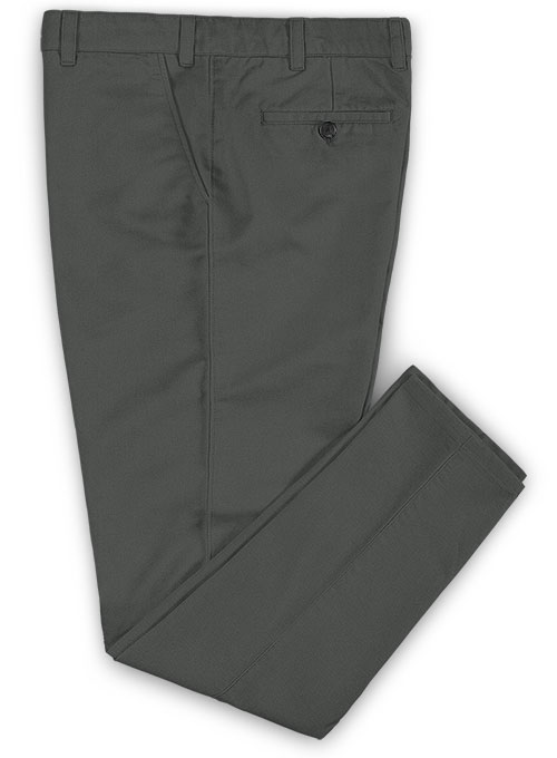Dark Gray Stretch Chino Pants - Click Image to Close