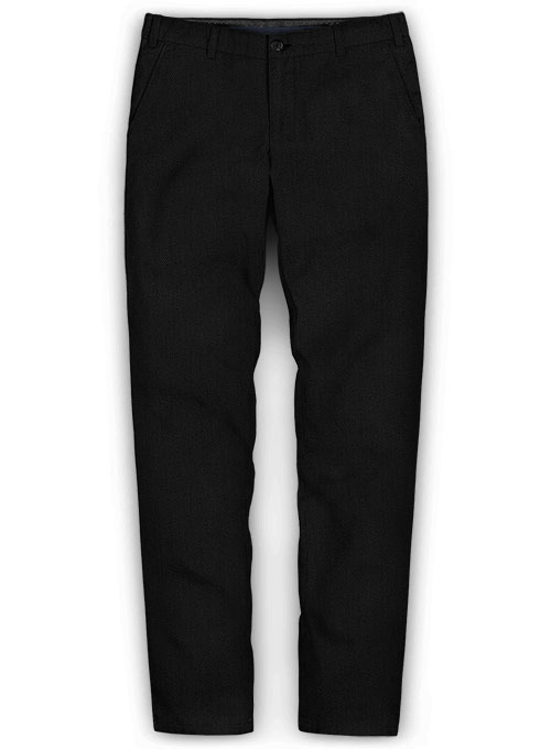 Heavy Knit Black Stretch Chino Pants