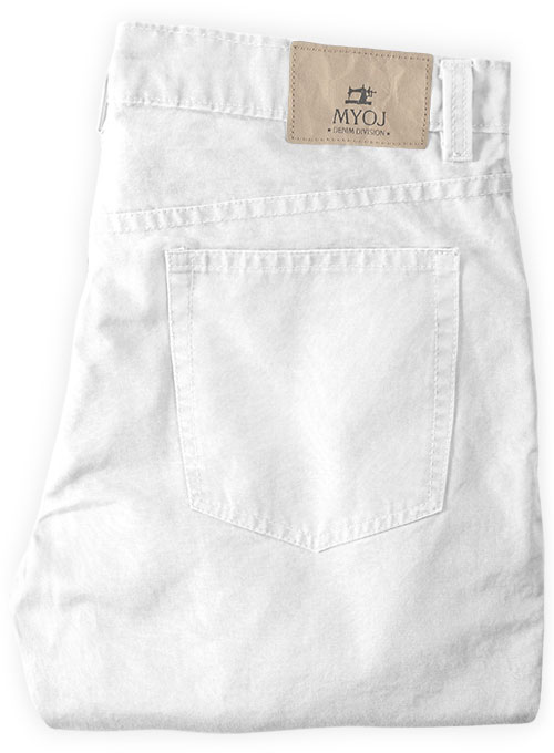 White Stretch Chino Jeans - Click Image to Close