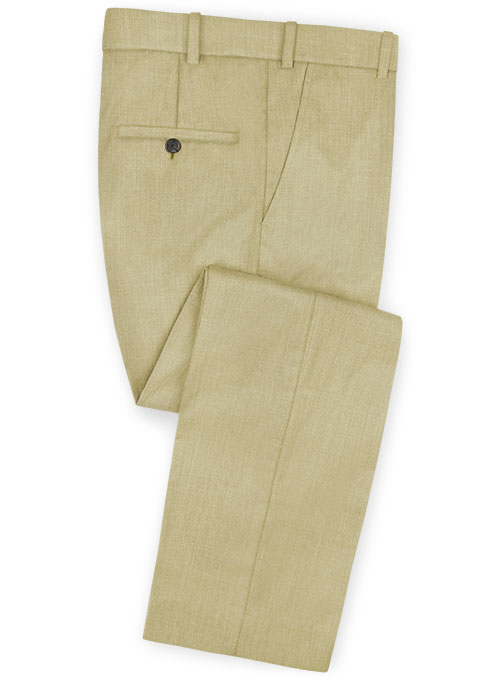 Stretch Khaki Wool Pants