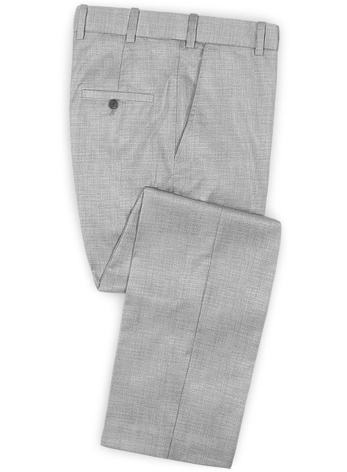 Stretch Light Gray Wool Pants