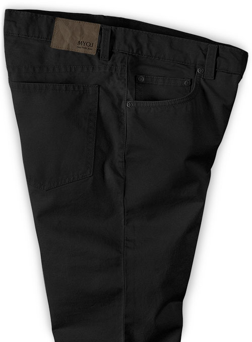 Stretch Summer Weight Black Chino Jeans - Click Image to Close