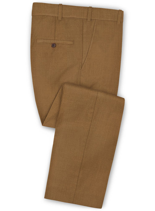 Stretch Tan Wool Pants