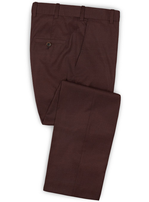 Stretch Wine Wool Pants