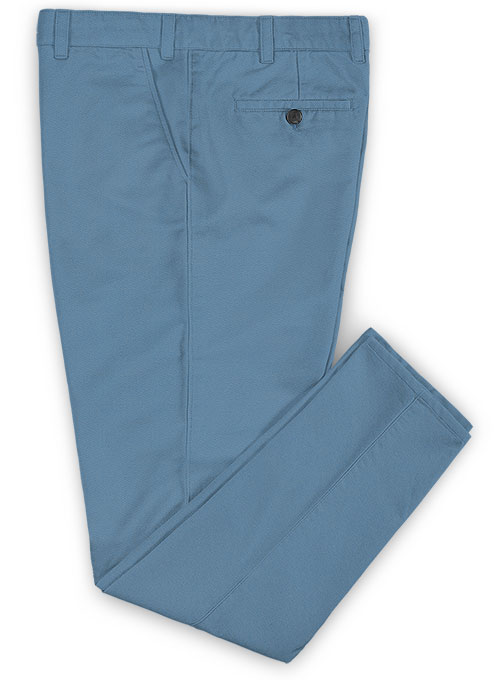 Stretch Summer Weight Saga Blue Chino Pants