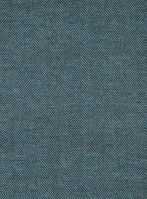 Teal Blue Herringbone Tweed Pants - Click Image to Close