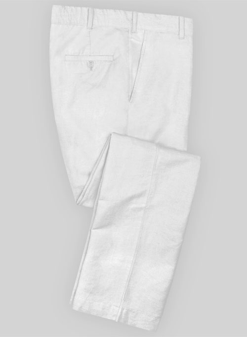 White Safari Cotton Linen Pants