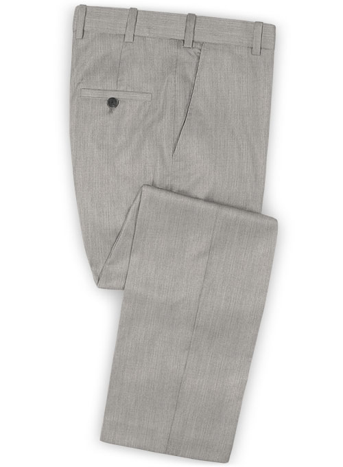 Worsted Light Gray Wool Pants