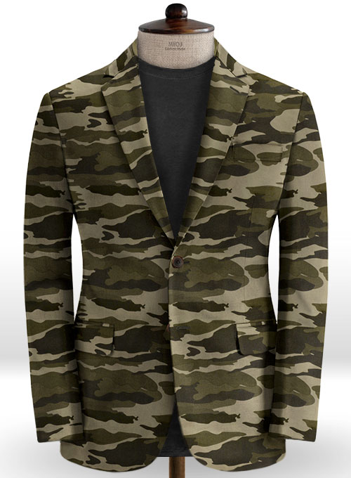 Beige Stretch Camo Jacket