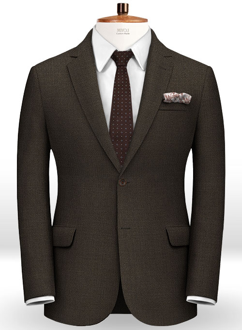 Birdseye Wool Brown Jacket