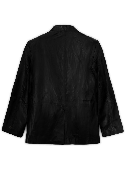Black Leather Blazer - 42 Regular