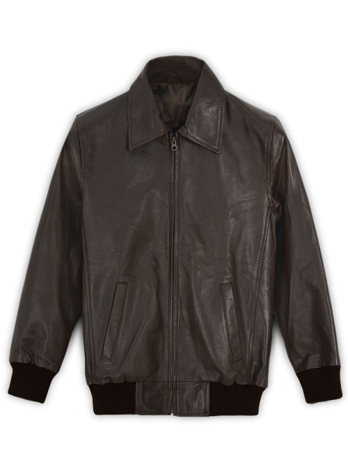 Brown Wax Classic Bomber Leather Jacket