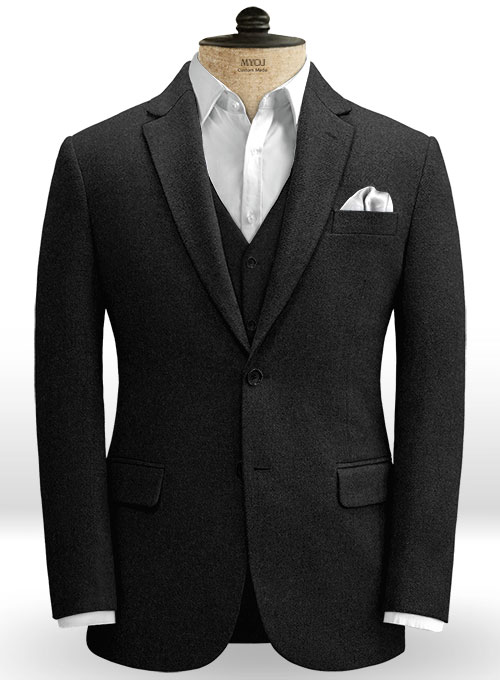 Black Heavy Tweed Jacket