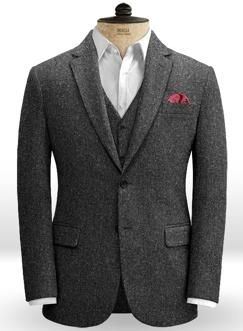 Charcoal Flecks Donegal Tweed Jacket