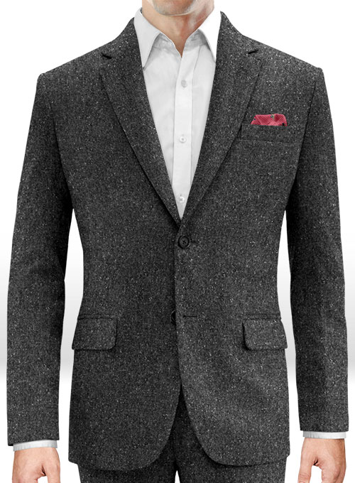 Charcoal Flecks Donegal Tweed Jacket - Click Image to Close