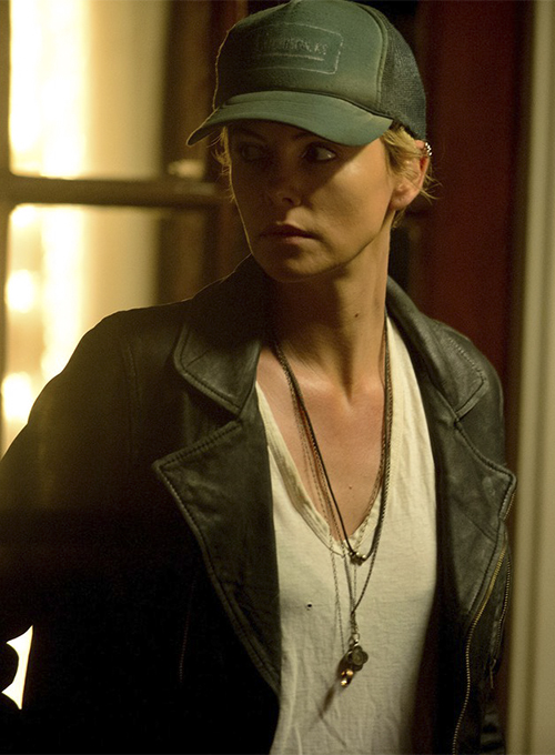 Charlize Theron Dark Places Leather Jacket - Click Image to Close