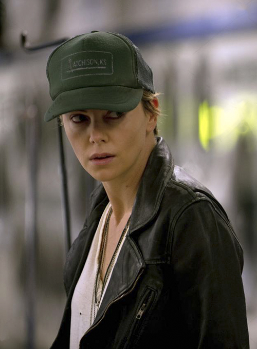 Charlize Theron Dark Places Leather Jacket - Click Image to Close
