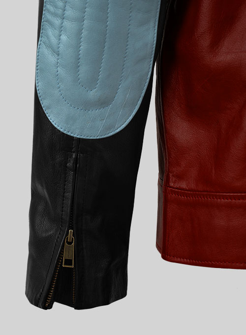 Cherry Red Akon Leather Jacket - Click Image to Close