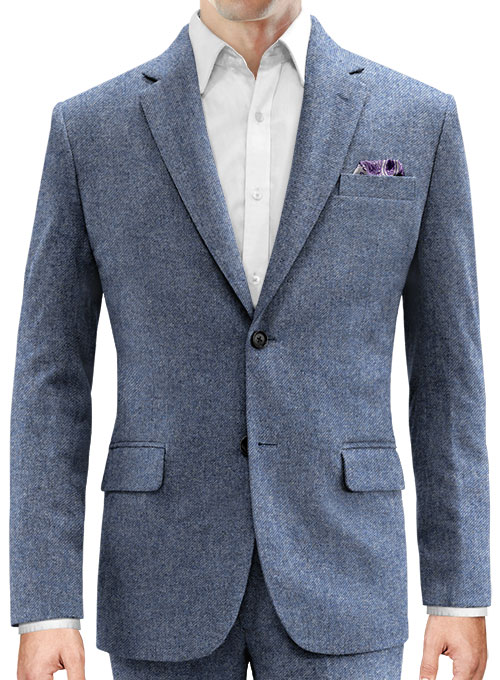 Classic Blue Denim Tweed Jacket - Click Image to Close