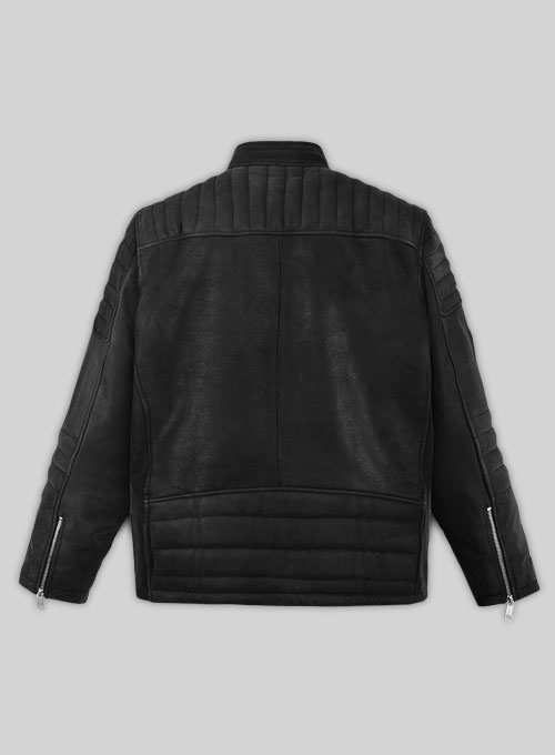 Distressed Black Scott Adkins Accident Man Leather Jacket