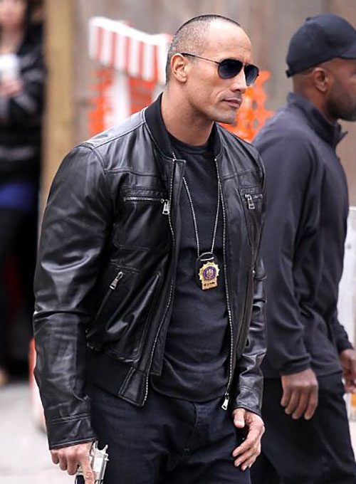 Dwayne Johnson The Other Guys Leather Jacket - Click Image to Close