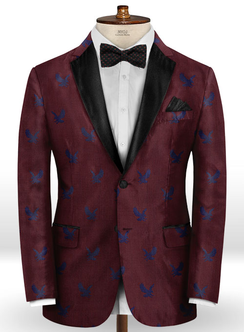 Eagle Wine Wool Tuxedo Jacket