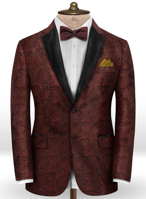 Enar Wine Wool Tuxedo Jacket