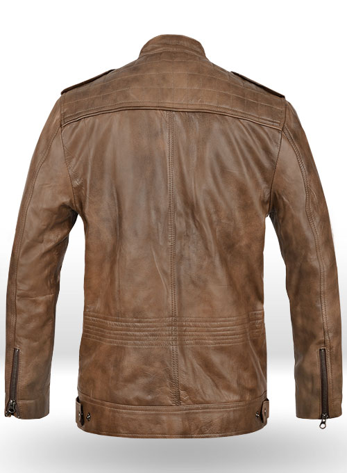 Espanol Timber Brown Brewer Leather Jacket - Click Image to Close