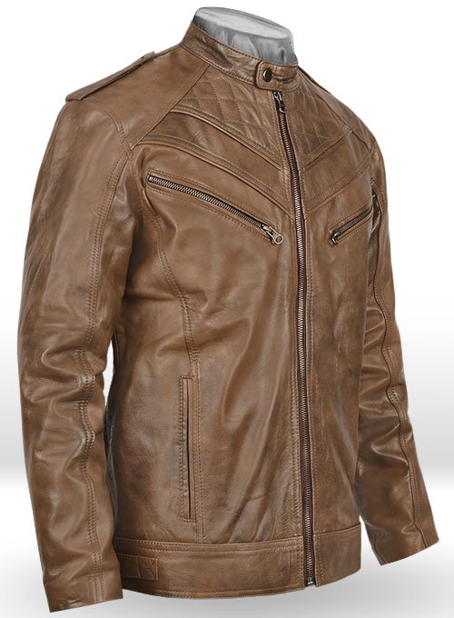 Espanol Timber Brown Brewer Leather Jacket