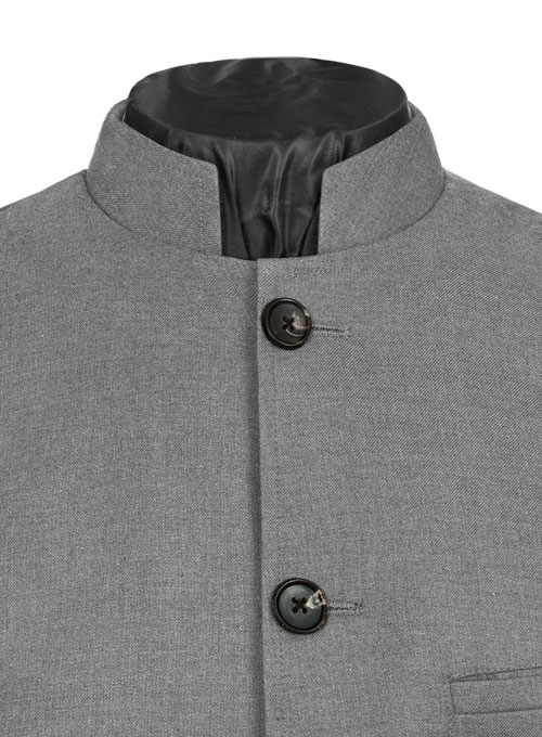 Frosted Mid Gray Terry Rayon Breezer Style Jacket