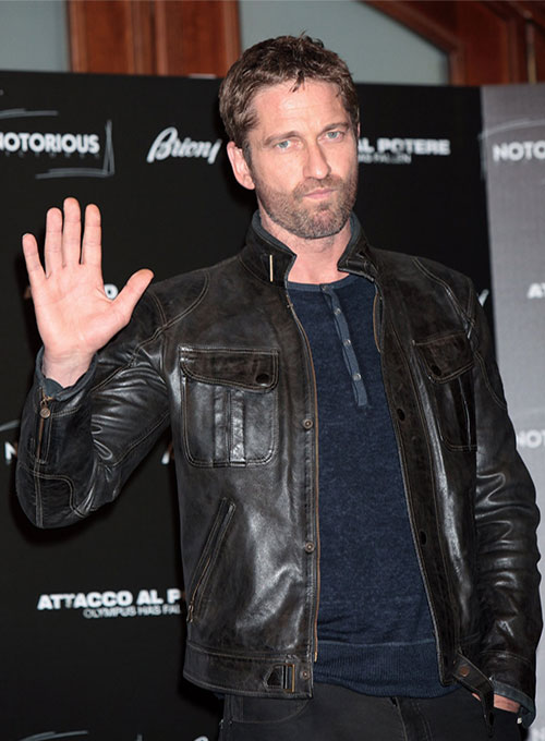 Gerard Butler Leather Jacket #1