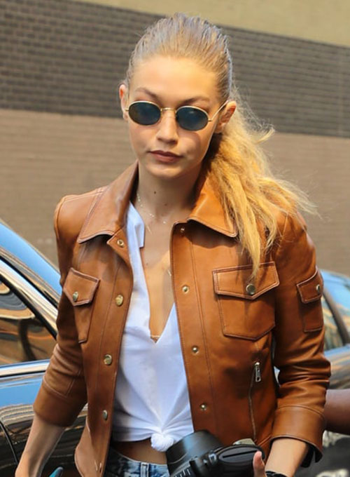 Gigi Hadid Leather Jacket - Click Image to Close