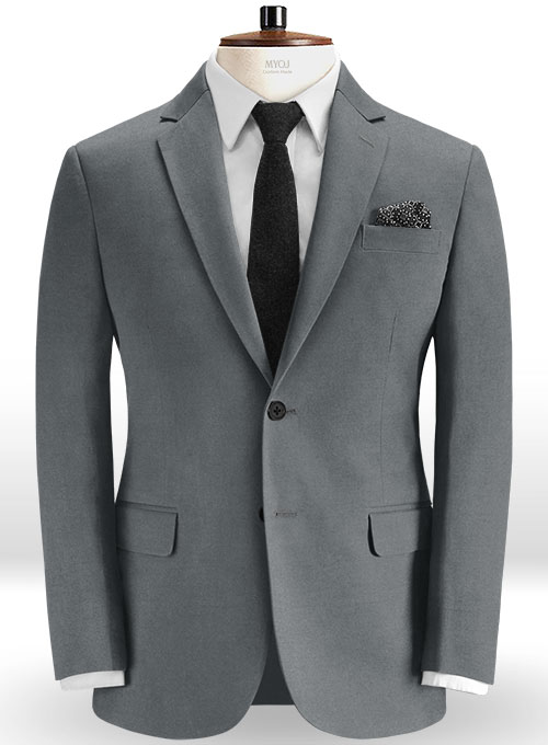 Gray Feather Cotton Canvas Stretch Jacket