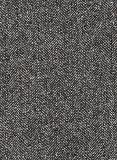 Gray Herringbone Flecks Donegal Tweed Jacket