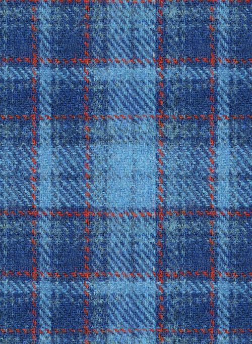 Harris Tweed Tartan Blue Jacket - Click Image to Close